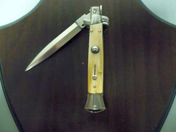 Italian stiletto - pugnale Frank Beltrame - 23 cm - corno di bufalo chiaro, lama dagger - FB 23/48D - 4