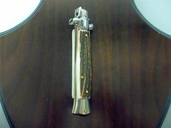 Coltello a scatto - pugnale -Frank Beltrame - italian stiletto 23 cm - corno di cervo / deer horn- lama dagger- FB 23/63D - 2