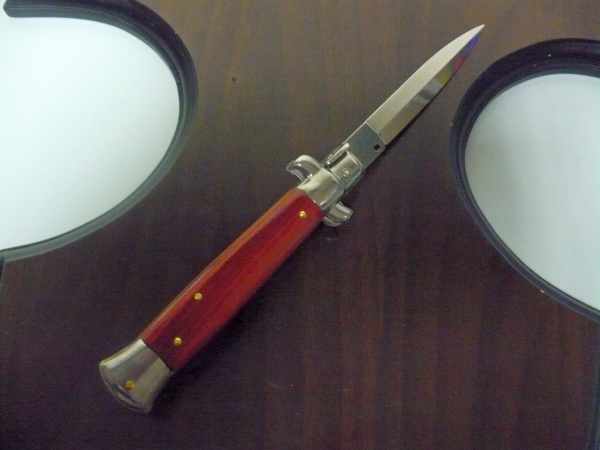Frank Beltrame italian stiletto - 23 cm legno pregiato, cuore di legno rosso - lama dagger ,modello FB 23/83D- 5