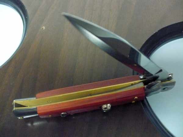 Frank Beltrame italian stiletto - 23 cm legno pregiato, cuore di legno rosso - lama dagger ,modello FB 23/83D- 5