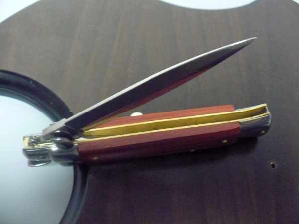 Frank Beltrame italian stiletto - 23 cm legno pregiato, cuore di legno rosso - lama dagger ,modello FB 23/83D- 5
