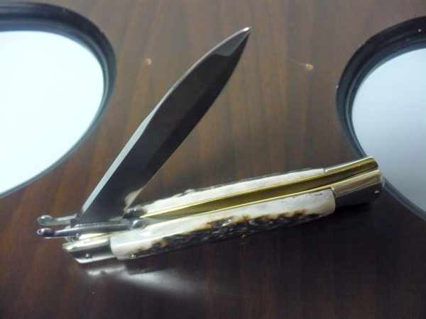 Swinguard A.G.A. Campolin - italian stiletto 23 cm - corno di cervo / deer horn - lama baionetta -4