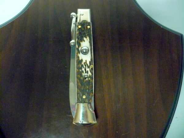 Swinguard A.G.A. Campolin - italian stiletto 23 cm - corno di cervo / deer horn - lama baionetta -4