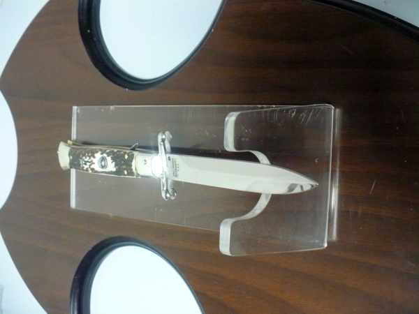 Swinguard A.G.A. Campolin - italian stiletto 23 cm - corno di cervo / deer horn - lama baionetta -4