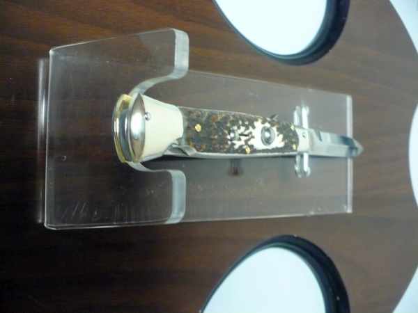 Swinguard A.G.A. Campolin - italian stiletto 23 cm - corno di cervo / deer horn - lama baionetta -4