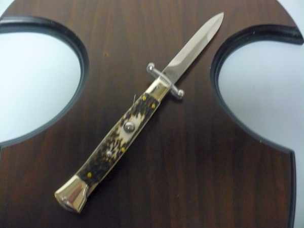 Swinguard A.G.A. Campolin - italian stiletto 23 cm - corno di cervo / deer horn - lama baionetta -4