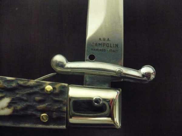 Swinguard A.G.A. Campolin - italian stiletto 23 cm - corno di cervo / deer horn - lama baionetta -4