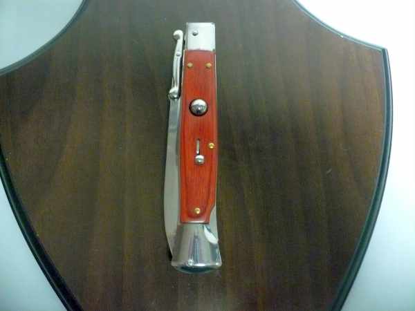 Swinguard Roma - italian stiletto, coltello a scatto, 25 cm -AKC World knife, lama baionetta / blade bayonet, legno di cocobolo / cocobolo wood