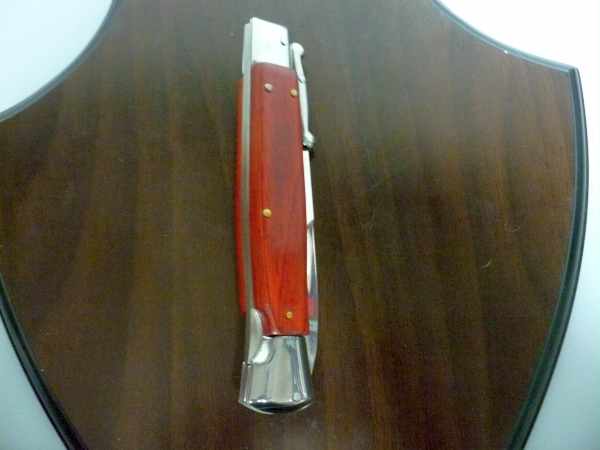 Swinguard Roma - italian stiletto, coltello a scatto, 25 cm -AKC World knife, lama baionetta / blade bayonet, legno di cocobolo / cocobolo wood