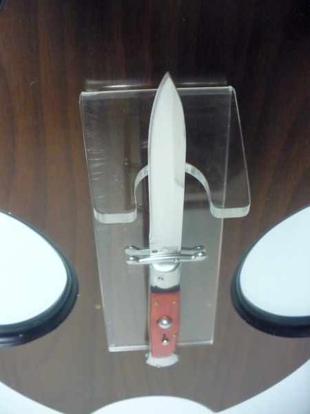 Swinguard Roma - italian stiletto, coltello a scatto, 25 cm -AKC World knife, lama baionetta / blade bayonet, legno di cocobolo / cocobolo wood