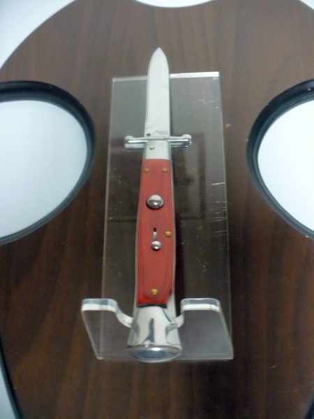 Swinguard Roma - italian stiletto, coltello a scatto, 25 cm -AKC World knife, lama baionetta / blade bayonet, legno di cocobolo / cocobolo wood