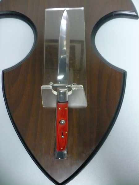 Swinguard Roma - italian stiletto, coltello a scatto, 25 cm -AKC World knife, lama baionetta / blade bayonet, legno di cocobolo / cocobolo wood
