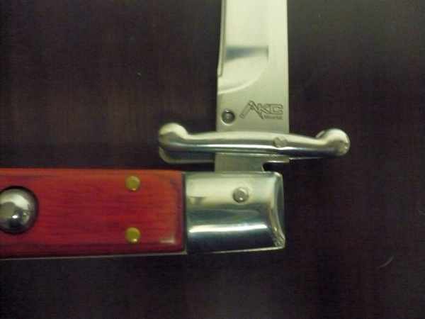 Swinguard Roma - italian stiletto, coltello a scatto, 25 cm -AKC World knife, lama baionetta / blade bayonet, legno di cocobolo / cocobolo wood
