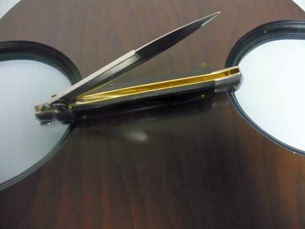 Frank Beltrame , italian stiletto , pugnale - 28 cm , corno di bufalo scuro,baionetta , modello FB 28/58B - 18