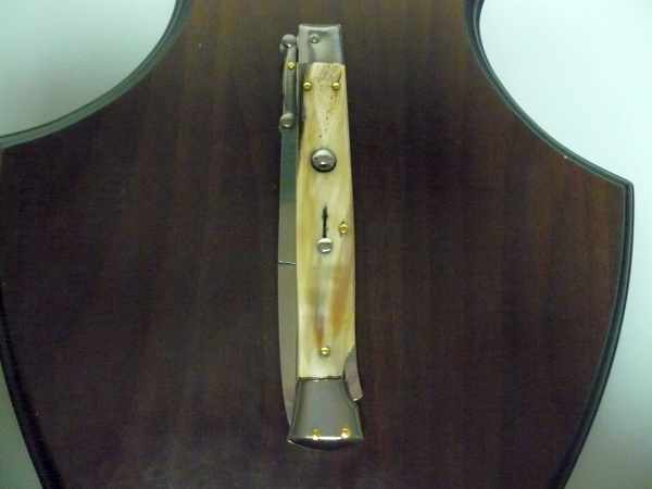 Swinguard Frank Beltrame - italian stiletto 28 cm - bufalo bicolore / two-tone buffalo horn - baionetta FB 550/48/58BB