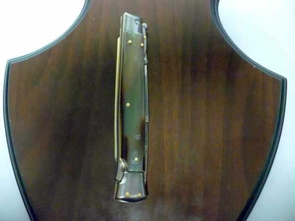 Swinguard Frank Beltrame - italian stiletto 28 cm - bufalo bicolore / two-tone buffalo horn - baionetta FB 550/48/58BB
