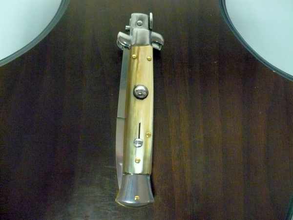Frank Beltrame - italian stiletto , pugnale - 23 cm - corno di bufalo chiaro - lama baionetta - moddello FB 23/48B -8