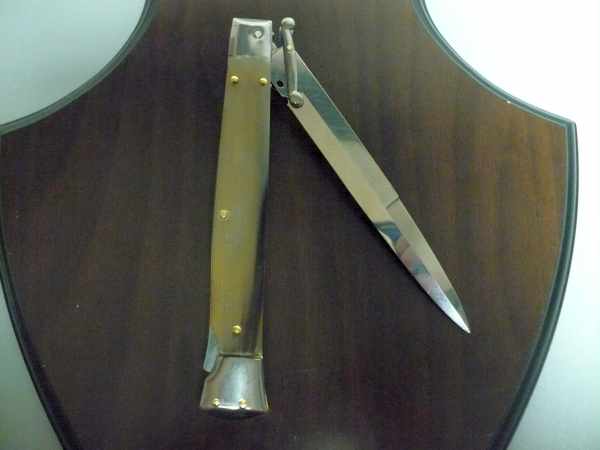 Swinguard Frank Beltrame - italian stiletto 28 cm -bufalo chiaro - lama baionetta FB 550/48B - 14