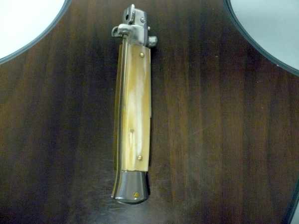 Frank Beltrame - italian stiletto , pugnale - 23 cm - corno di bufalo chiaro - lama baionetta - moddello FB 23/48B -8
