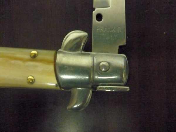 Frank Beltrame - italian stiletto , pugnale - 23 cm - corno di bufalo chiaro - lama baionetta - moddello FB 23/48B -8