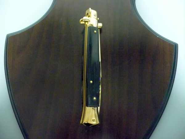Frank Beltrame , italian stiletto placcato d'oro, pugnale - 28 cm , corno di bufalo, baionetta, modello FB 28/58B -3