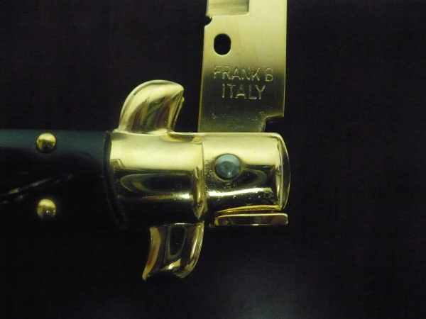 Frank Beltrame , italian stiletto placcato d'oro, pugnale - 28 cm , corno di bufalo, baionetta, modello FB 28/58B -3