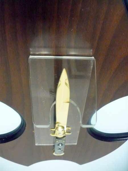 Frank Beltrame , italian stiletto placcato d'oro, pugnale - 28 cm , corno di bufalo, baionetta, modello FB 28/58B -1