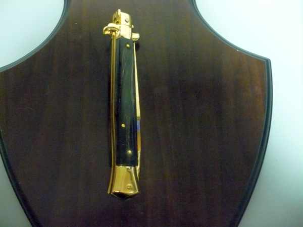 Frank Beltrame , italian stiletto placcato d'oro, pugnale - 28 cm , corno di bufalo, baionetta, modello FB 28/58B -1