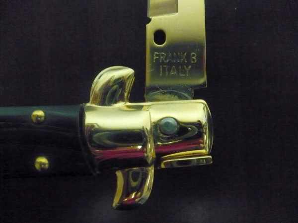 Frank Beltrame , italian stiletto placcato d'oro, pugnale - 28 cm , corno di bufalo, baionetta, modello FB 28/58B -1