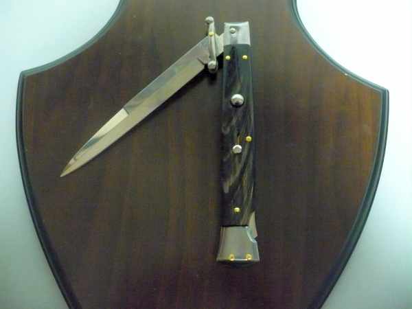 Swinguard Frank Beltrame - italian stiletto 28 cm - corno di bufalo scuro , baionetta -FB 28/58B - 7