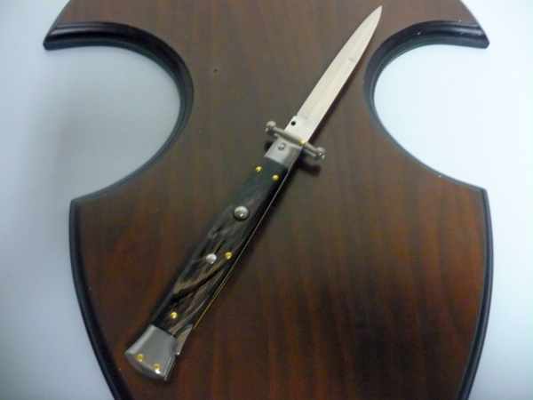 Swinguard Frank Beltrame - italian stiletto 28 cm - corno di bufalo scuro , baionetta -FB 28/58B - 7