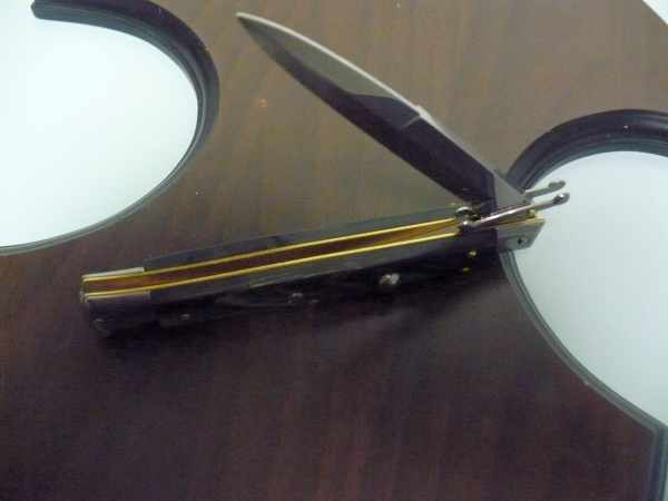 Swinguard Frank Beltrame - italian stiletto 28 cm - corno di bufalo scuro , baionetta -FB 28/58B - 7