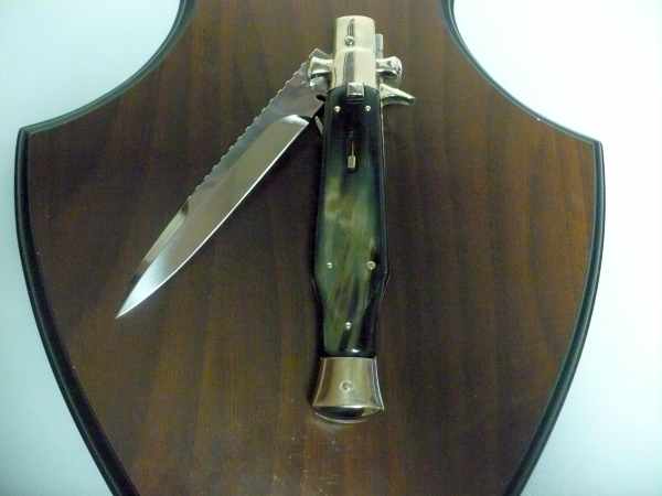 Black Widow A.G.A. Campolin - italian stiletto 28 cm con guardia a croce maltese -bufalo brasiliano