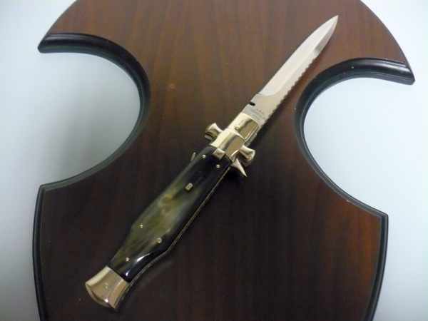 Black Widow A.G.A. Campolin - italian stiletto 28 cm con guardia a croce maltese -bufalo brasiliano
