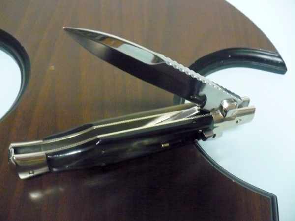 Black Widow A.G.A. Campolin - italian stiletto 28 cm con guardia a croce maltese -bufalo brasiliano