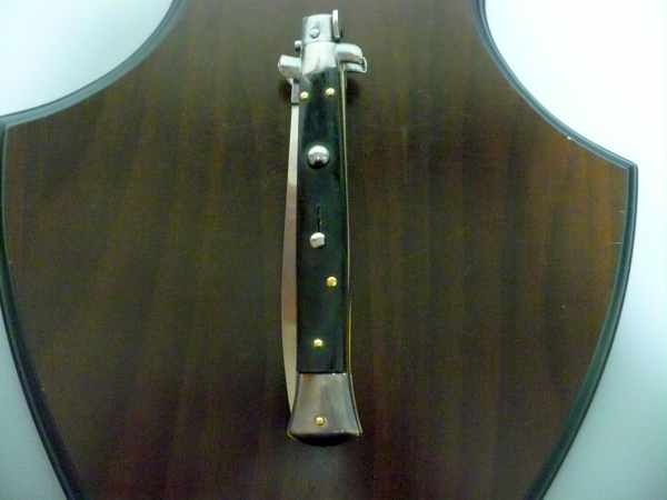 Frank Beltrame , italian stiletto , pugnale - 28 cm , corno di bufalo scuro, lama dagger , modello FB 28/58D- 21
