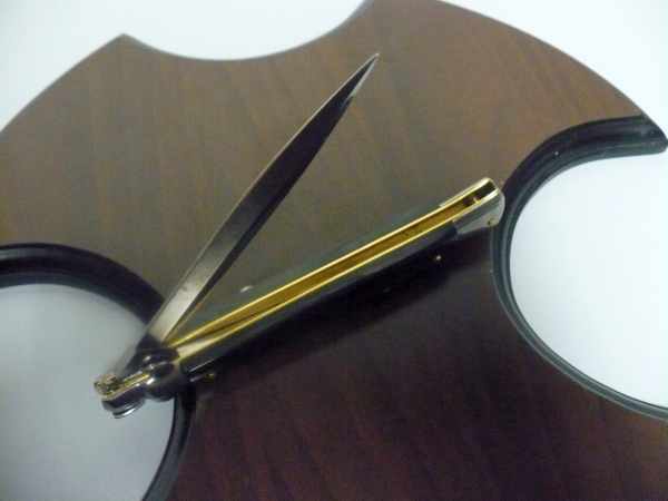 Frank Beltrame , italian stiletto , pugnale - 28 cm , corno di bufalo scuro, lama dagger , modello FB 28/58D- 21