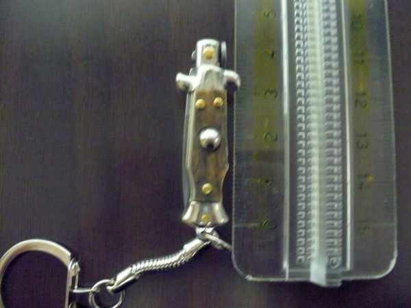 Mini coltello a scatto, italian stiletto - 7 cm corno di cervo / deer horn - lama classica, pugnale artigianale Maniago Italia