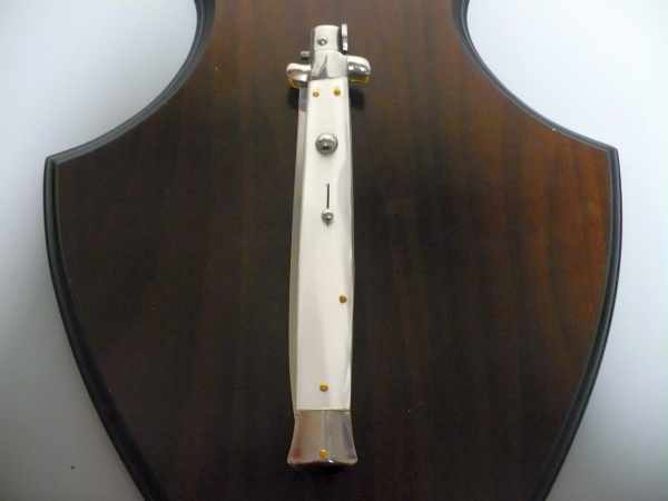 Italian stiletto 33 cm imitazione di madreperla - coltellerie artigianali Maniago Italy -coltello a scatto