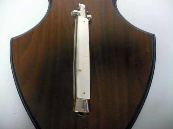 Italian stiletto 33 cm imitazione di madreperla - coltellerie artigianali Maniago Italy -coltello a scatto