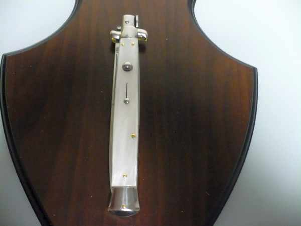 Italian stiletto 33 cm imitazione di madreperla - coltellerie artigianali Maniago Italy -coltello a scatto
