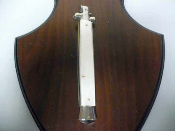 Italian stiletto 33 cm imitazione di madreperla - coltellerie artigianali Maniago Italy -coltello a scatto