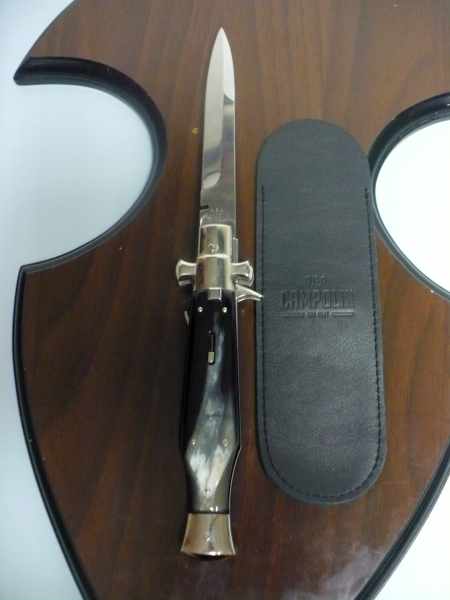 Black Widow A.G.A. Campolin - italian stiletto 28 cm con guardia a croce maltese - bufalo brasiliano