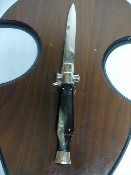 Black Widow A.G.A. Campolin - italian stiletto 28 cm con guardia a croce maltese - bufalo brasiliano