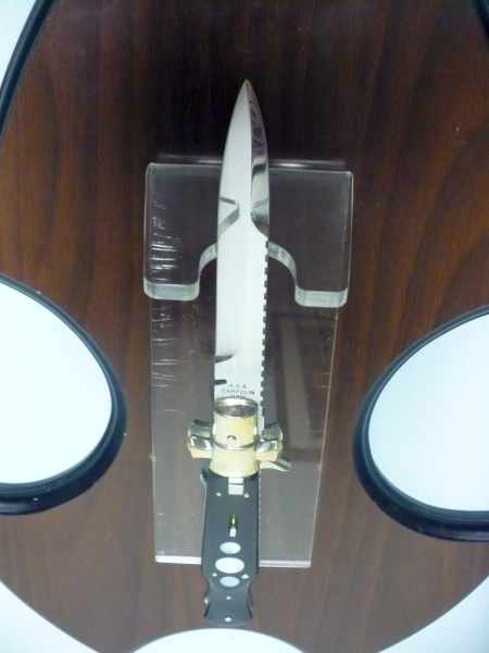 Black Widow A.G.A. Campolin - italian stiletto 28 cm con guardia a croce maltese - bufalo scuro + madreperla