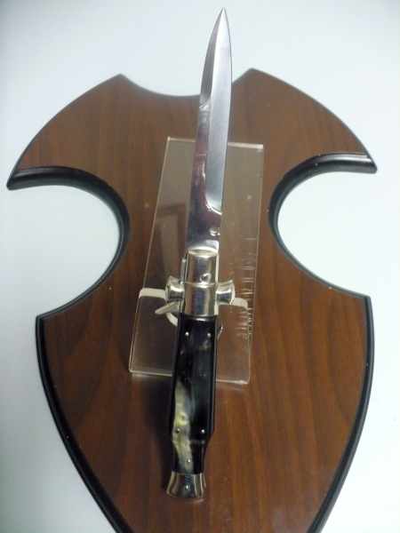 Black Widow A.G.A. Campolin - italian stiletto 28 cm con guardia a croce maltese - bufalo brasiliano