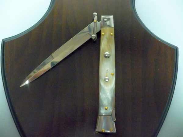 Swinguard Frank Beltrame - italian stiletto, 28 cm -bufalo chiaro, lama baionetta FB 550/48B- 10
