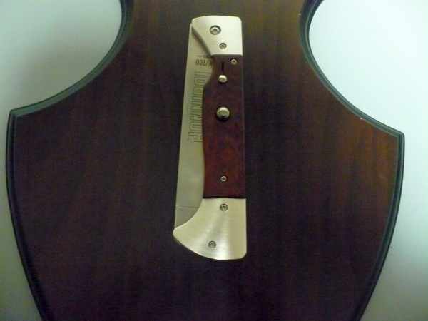 Hannibal A.G.A. Campolin - italian stiletto 34 cm - snake wood , legno di serpente - il primo coltello automatico per barbecue