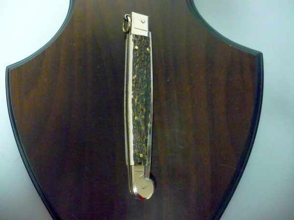 Siciliano A.G.A. Campolin- sicilian fighting - italian stiletto 30 cm - corno di cervo / deer horn - 8