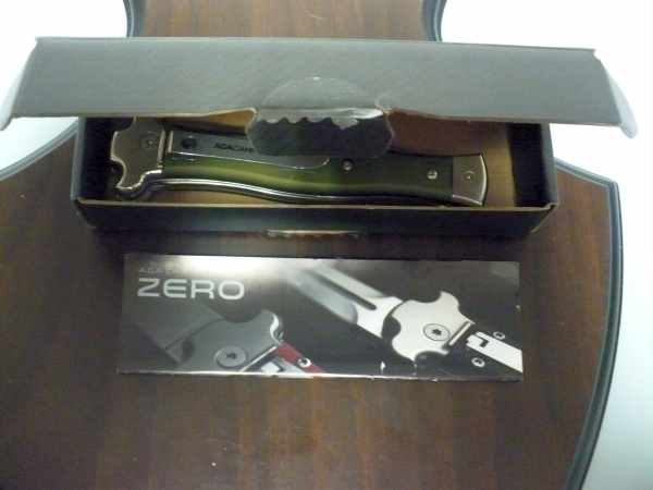 AGA Campolin Zero + Green - Satin Dagger , coltello a scatto, italian stiletto con leverlock 22cm